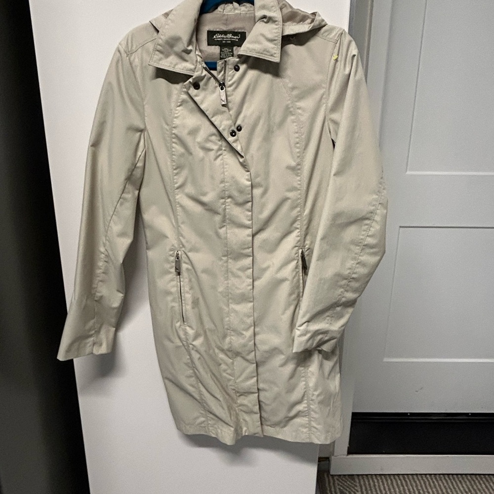 Eddie Bauer Creme Rain Trench Coat
